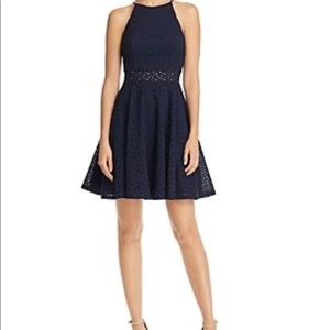 Aqua classic navy eyelet dress